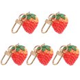 thumbnail image 1 of KAKOWELY Porte-Clés Fraise 5 Pcs Figurine Porte-Clés Fraise Rouge Créatif Porte-Clés Fraise Rouge 2.76"X1.02"X0.79 Pouces, 1 of 5