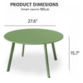 thumbnail image 3 of 27.5 '' Outdoor Round Steel Coffee Table, Weather Resistant, Anti-Rust Side Table, Green, 3 of 7