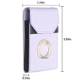 thumbnail image 2 of Adhesive Ring Holder Phone Pocket, Cell Phone Stick On Card Holder Wallet Sleeve, PU Leather Credit Cards/ID Card Holder with Sticker for Back of Phone - Purple, 2 of 8