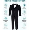 thumbnail image 5 of S.H. Churchill & Co 6-Piece Boy's Suit Set - Includes Suit Jacket, Dress Pants, Matching Vest, White Dress Shirt, Neck Tie & Bow Tie - Black, 2T, 5 of 7