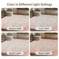 thumbnail image 7 of ODIKA 3'x5' Blush Pink Powder Blue Botanical Boho Washable Throw Rug Airy Bloom Scatter Contemporary Frame Foliage Sprays Stain Resistant, Low Profile, Non-Slip for Entryway, Kitchen, Mudroom, 7 of 7