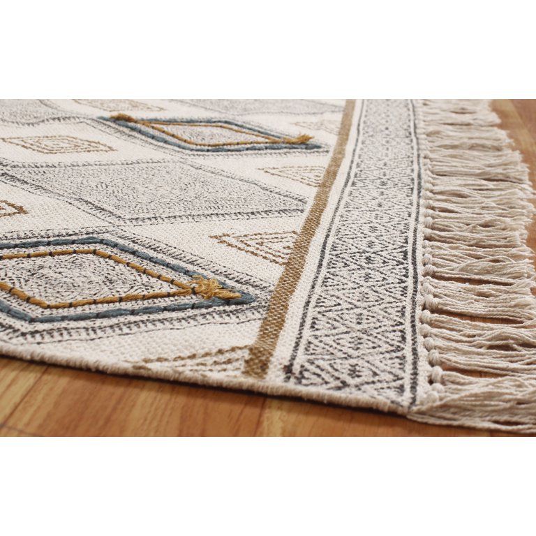 6x8 Feet Indian Cotton Rug Hand Weave Rug Custom Size Rug Block Print Rug  Traditional Area Rugs, Kitchen, Indoor, Outdoor, Boho Patio Rug 