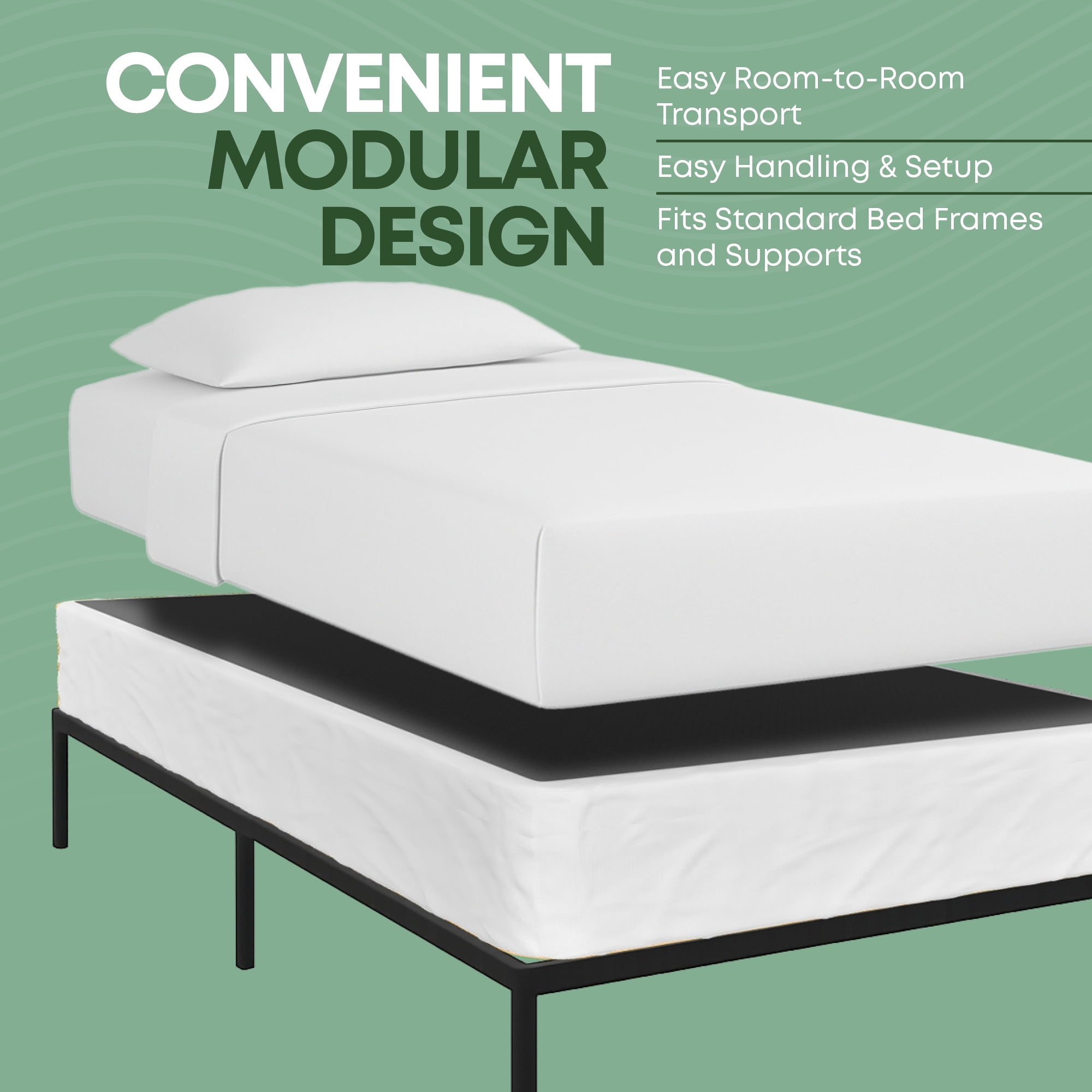 Continental Sleep, 10” Twin Box Spring Only for Twin Size Bed, Solid Wood Mattress Foundation with Stable & Quiet Support, Flat-Packed & Easy Assembly, Wood Box Spring, White