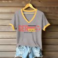 thumbnail image 1 of Women's Football Graphic T-Shirt, Women's Fashion V-Neck Short Sleeve T-Shirt with Letter Print for Casual Wear for Soccer Tournament 2026 Gray Size: 2XL, 1 of 5