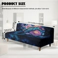 thumbnail image 2 of SCRAWLGOD Sea Turtle Peony Galaxy Print Stretch Futon Slipcover Armless Sofa Cover Futon Mattress Covers Without Armrests Sofa Bed Furniture Protector Covers with Elastic Bottom, 2 of 7