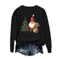 thumbnail image 6 of Women's Casual Crew Neck Christmas Sweatshirt Loose Soft Long Sleeve Pullover Tops Black M, 6 of 6