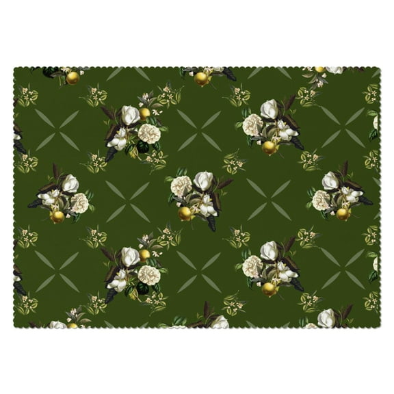 Rectangle Waterproof Green Classical Floral Tablecloth Reusable Washable Weight Fabric Table Covers for Restaurant,Picnic,Indoor and Outdoor Dining 60 Inch X 84 Inch