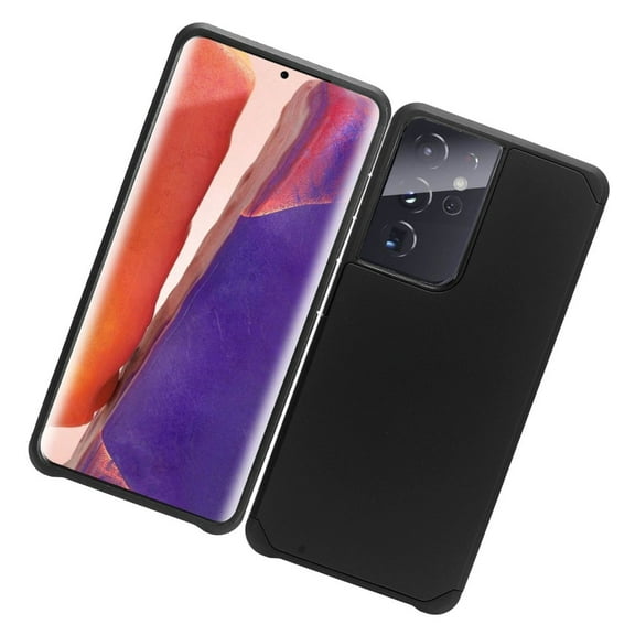 Samsung Galaxy S21 Ultra (6.8") Phone Case Slim Thin Rubberized Hybrid Dual Layer Hard PC TPU Bumper Shockproof Cover for Galaxy S21 Ultra ,by Xcell - Black