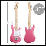 Ashthorpe 30-Inch Kids Electric Guitar with Amplifier - Pink, Beginner Starter Package