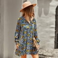 thumbnail image 3 of Dresses for Women Maxi Dress Printed Long Sleeve Autumn Winter Dress Casual Holiday Loose Skirt, 3 of 6