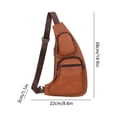 thumbnail image 3 of Bolsa de cuero para el pecho para hombres y mujeres Bolsa impermeable tipo bandolera con correa ajustable en bolsillos antirrobo para viajes, desplazamientos y deportes, 3 of 6
