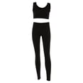 thumbnail image 2 of Mujer Fitness Bra Top Chaleco Pantalones Medias deportivas Compresión Entrenamiento Yoga Traje (S), 2 of 8