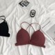thumbnail image 5 of Sujetador Inalámbrico Transpirable Hacer subir Bralette Algodón Roscado Sexy Hebilla Frontal Ropa Interior, Rojo Vino AweSitey AP001473-07B, 5 of 7