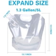 thumbnail image 2 of Bolsa de contenedor de agua plegable de 1,3 galones/2,6 galones, jarra de almacenamiento de plástico transparente de grado alimenticio sin BPA para deporte WD.WDQZL Hogar, 2 of 5