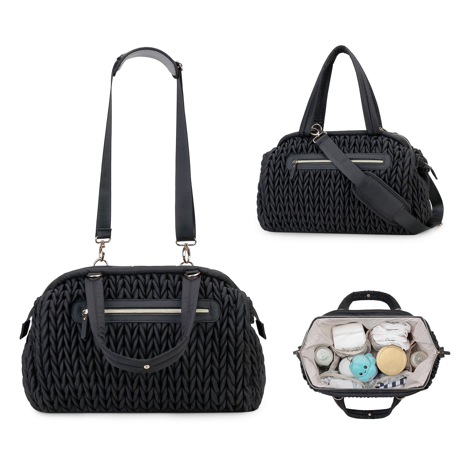 Sunyuer Diaper Tote Bags for Women, Lightweight Travel Work Hospital Maternity Weekender Bag, Crossbody Mommy Bag