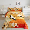 thumbnail image 2 of Cherry Blossoms Comforter Sets Full Size,Japanese Style Bedding Set,Traditional Crane Bed Set,Chic Floral Down Comforter, 2 of 7