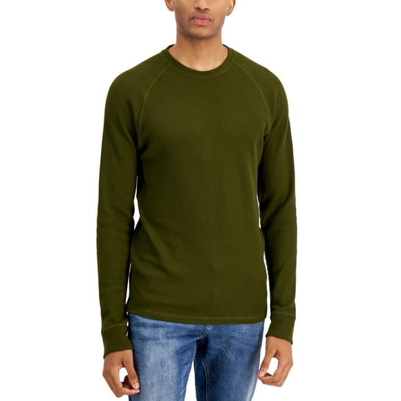 Sun + Stone Men’s Remix Thermal Waffle-Knit T-Shirt, Green, Small