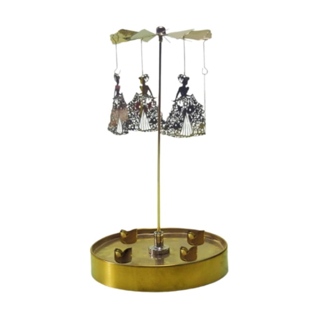 Candelabro giratorio Gloria de acero inoxidable con bandeja para velas de té