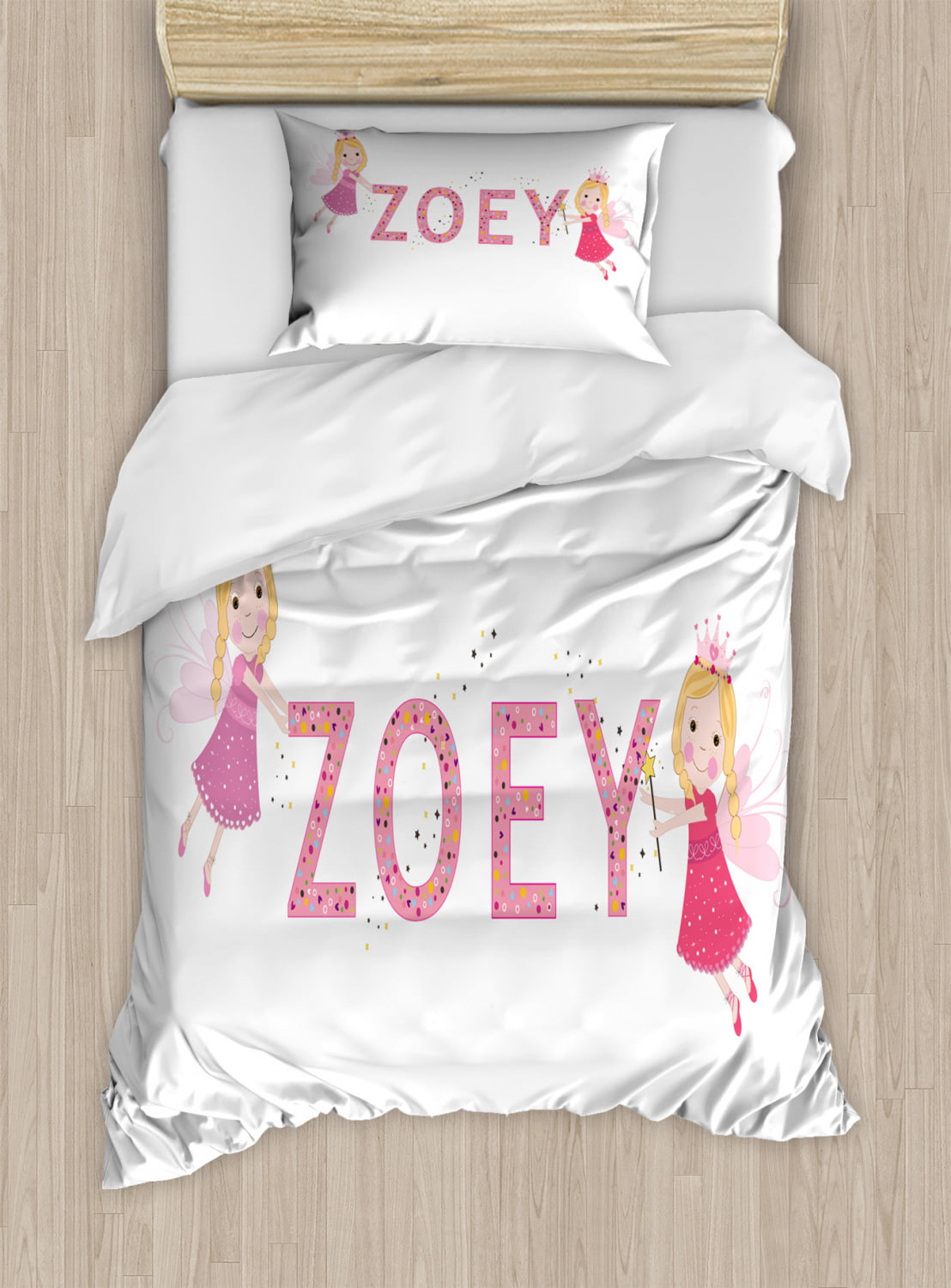 Zoey Duvet Cover Set Twin Size, Alphabet Twin Bed Sheets