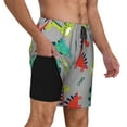 thumbnail image 3 of Haiem Cute Dinosaur Men'S Quick-Dry Swim Trunks: Comfortable Beach Shorts With Mesh Lining And Pockets - Ideal For Swimming And Sunbathing X-Large, 3 of 9