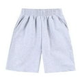 thumbnail image 7 of DJDLJWCJ Boys School Uniform Shorts Boy Summer Short Pants Lightweight Kids Casual Shorts, Gray 14-15 T, 7 of 7