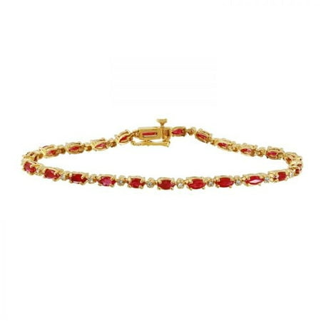 Foreli Ladies 3.97CTW Ruby 14K Yellow Gold Bracelet
