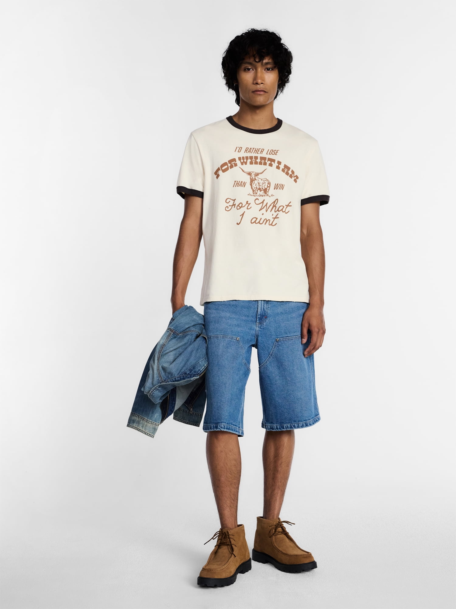 Kacey Lee Men's and Big Men's For What I Am Graphic Ringer Tee, Sizes S-2XL