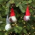thumbnail image 4 of Santa Gnome Christmas Ornaments - 4.75" - Red and Gray - Set of 3, 4 of 4