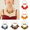 thumbnail image 2 of Collier Clavicule pour Femmes, Collier Pull avec Perles de Mode et Boucles d'Oreilles Pendantes, 2 of 6