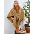 thumbnail image 5 of Women'S Open/ Front Cardigan Solid Color Poncho Cape Plus Size Knit Wraps for Fall Winter Camel Color One size, 5 of 9