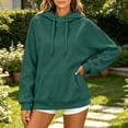 thumbnail image 4 of Women's Pullover Hoodie, Solid Long Sleeve Sweatshirt with Drawstring Hood and Kangaroo Pocket, 4 of 4