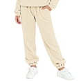thumbnail image 2 of KAUOD Boys Girls Plush Joggers Pants Straight Soft Fuzzy Elastic Waist Sweatpants Kids Toddler Fleece Warm Plain Trousers, 2 of 4