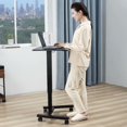 thumbnail image 2 of Fenge Bureau Mobile Debout Hauteur Réglable Poste de Travail Informatique, Bureau Rehausseur d'Ordinateur Portable Roulant, Table d'Appoint pour Lit Canapé, 2 of 6