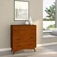 thumbnail image 3 of Flynn Mid Century Modern 4 Drawer Multifunction Chest with Pull Out Workstation Tray in Acorn Finish, 3 of 9