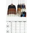 thumbnail image 3 of Women's Sweaters Casual Long Sleeve Crewneck Color Block Patchwork Pullover Knit Sweater Tops, 3 of 3