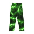 thumbnail image 5 of Goofa Green Lightning Printed Soft Pajama Pants for Men, Wide Leg Comfy Casual Lounge Yoga Pants-XX-Large, 5 of 9