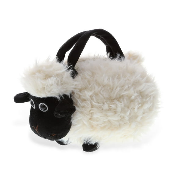 DolliBu Black Nose Sheep Plush Handbag - Super Soft Stuffed Animal Bag For Kids, Cool Plush Bag for Girls and Boys, Farm Sheep Animal Shaped Purse Toy
