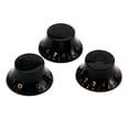 thumbnail image 1 of EeaseCA 3 Pcs/Ensemble Boutons Ronds de Guitare Boutons de Contrôle du Volume et de la Tonalité Boutons Rotatifs Style Épiphone Pièces de Guitare Électrique Remplacement GD34 (Noir), 1 of 7