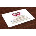 thumbnail image 1 of Cartoon Placemats Set of 4 Cute Owl Character Sitting on a Pile of Books Doodle Style Wise Animal Illustration, Washable Fabric Place Mats for Dining Room Kitchen Table Decor,Multicolor, by Ambesonne, 1 of 4