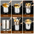 thumbnail image 5 of Deep Fryer Pot 304 Stainless Steel Deep Oil Fryer with Strainer Basket Handle and Lid Portable Small Deep Fryer Pot Japanese Tempura Deep Fryers for Frying Fish Shrimp Chicken, 5 of 6