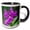 Black/White, variant on 3drose, Orchid, Epidendrum, 11oz Two-tone Green Mug