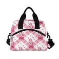 thumbnail image 2 of Insulated Crossbody Lunch Bag 10L Lunch Tote with Adjustable Shoulder Strap for Work Office Picnic Bows and Wildflowers Pattern, 2 of 6