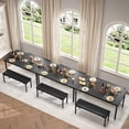 thumbnail image 4 of BeesClover Dining Table Set for 4 with Upholstered Benches, Compact 3-Piece Kitchen and Dining Room Set, Rectangle Modern Table and Chairs for Small Spaces and Apartments, 4 of 8