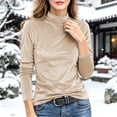 thumbnail image 5 of VBVC Women's Mock Neck Velvet Long Sleeve Pullover , Ladies' Slim Fit Stretch Top , Fall Winter Casual Layering Shirts For Women, S-2XL, 5 of 9