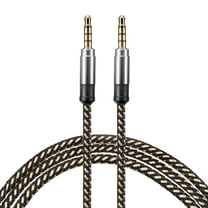 4 Pack Aux Cable 3.5mm Male to Male Nylon Braided 5Ft 4 Pole Hi-Fi Stereo Sound Auxiliary Cord Brown