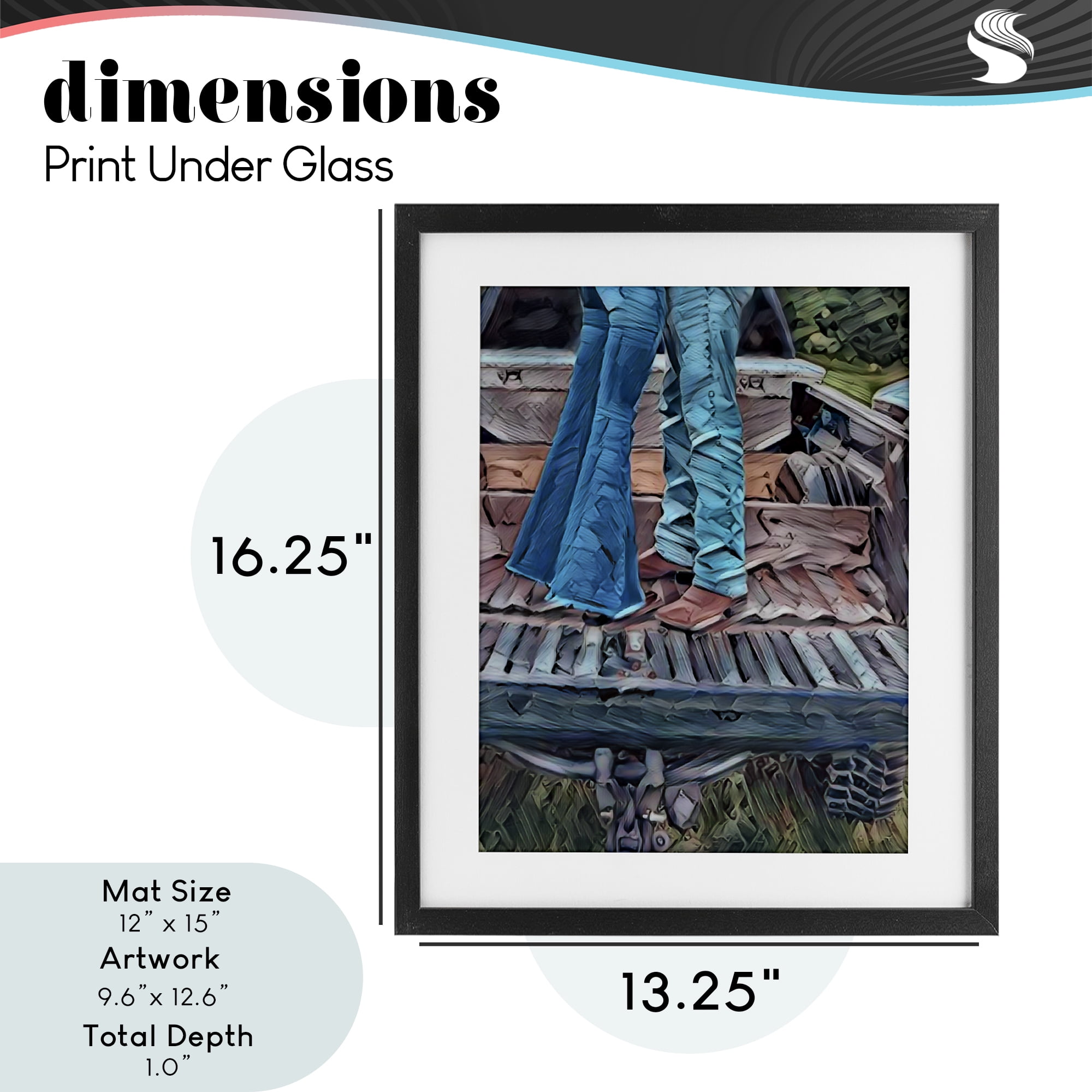 Truck Bed Kisses Black Framed Print Under Glass, design by Jesse Keith