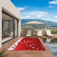 thumbnail image 2 of Red Christmas Outdoor Rug 5x8 Ft, Non Slip Washable Area Rug, Snowflake Xmas Tree Ball Winter Modern Abstract Art Patio Rugs Carpet Runner, Large Floor Mat for Indoor/Outdoor Deck Porch Camping, 2 of 8