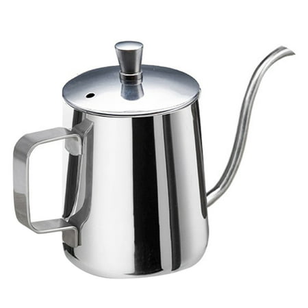 

Gooseneck Coffee Kettle 12 oz Pour Over Drip Pot 350 ml Long Narrow Spout Stainless Steel Water Dripper Kettle for Tea & Coffee (Silver)