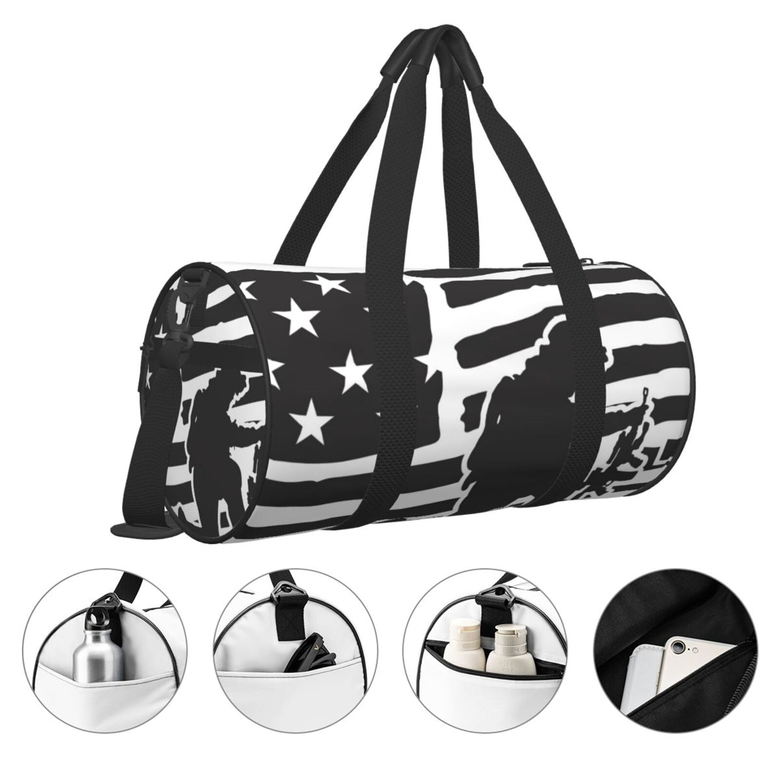 Vsdgher Memorial Day1 45L Foldable Duffel Bag, Sports Gym Bag,Overnight Bag, Portable Weekender Bag for Airplanes