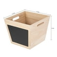 thumbnail image 3 of Your Zone Kids Natural Wood Storage Bin with Chalkboard Label and Cutout Handles, 11 in x 11 in x 9 in, 3 of 15